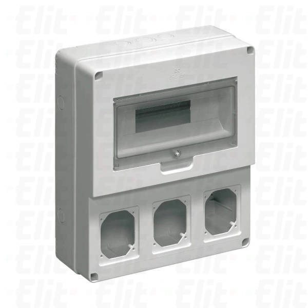 Rozdzielnica budowlana pusta 12 mod.3 gniazda 16A szara