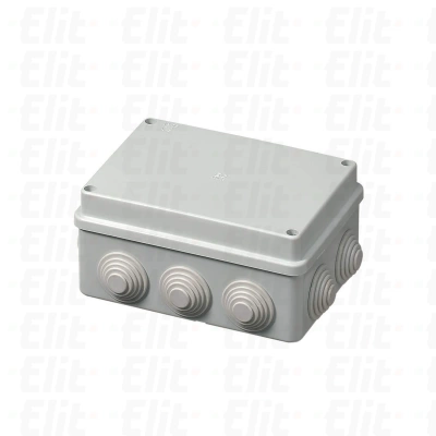 Puszka samogasnąca n/t 6-wylotowa z dławnicami herm.IP55 GWT 960°C szara PV 150x110x70