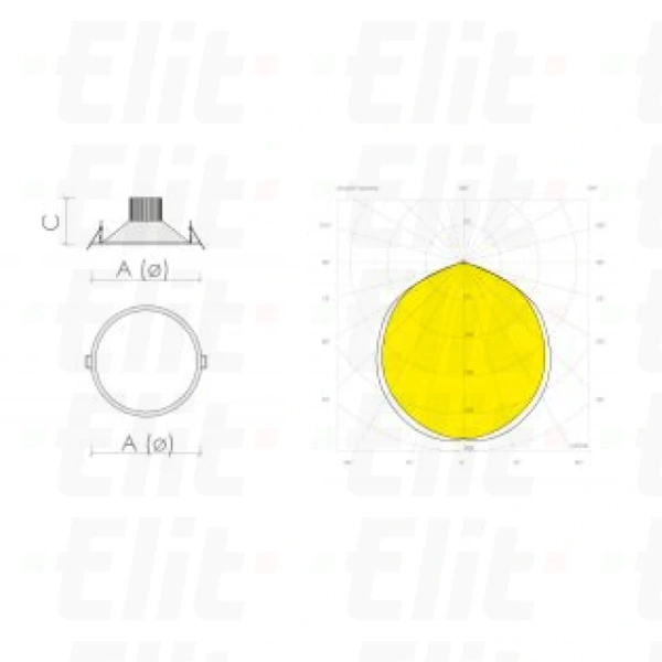 Downlight LED STELLA 26W 3164lm122lm/W PT fi240mm 4000K 90st. IP40 UGR<19 7 lat gwarancji