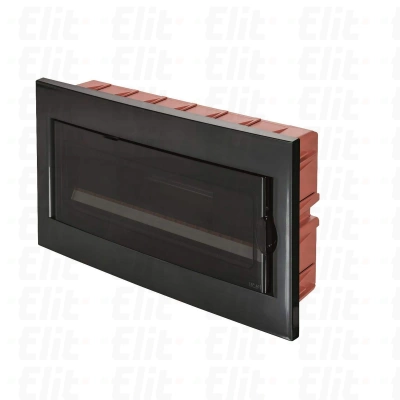 Rozdzielnica modułowa 1x18 podtynkowa IP40 drzwi czarne IP40 biała