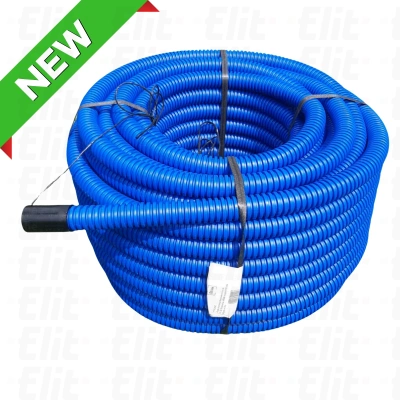 Rura dwuścienna karbowana HDPE 450N niebieska bezhalogenowa UV z pilotem i złączką w kręgach fi 75 (25 m)