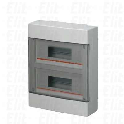 Rozdzielnica modułowa 2x12 natynkowa drzwi transp. IP40 szara