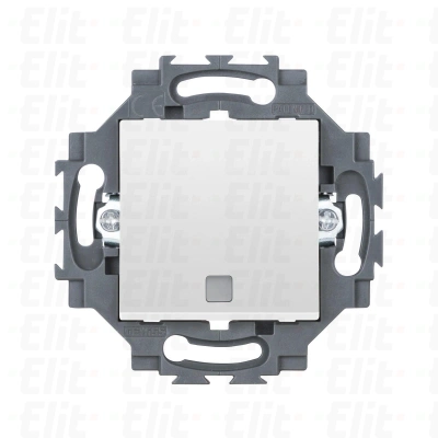 Przycisk dzwonkowy  1P 10 AX, podświetlany z okienkiem, samozaciski, biały, Dahlia
