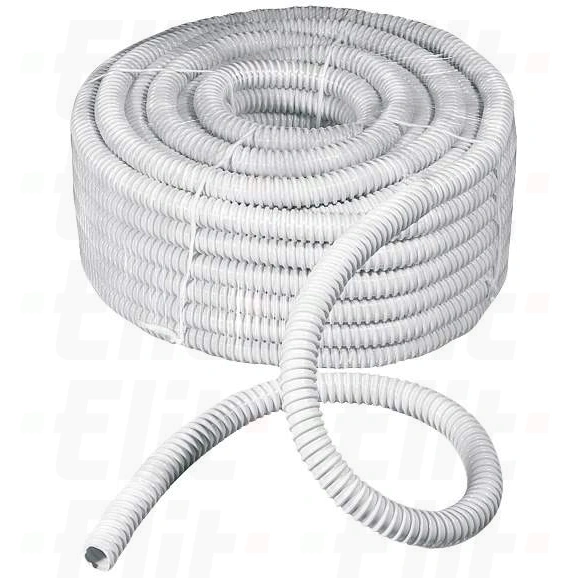 Rura spiralna wysokoelastyczna szara 320N samogasnąca PVC +5°C +60°C PV UV fi 28 /30m/