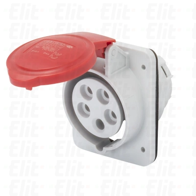 Gniazdo stałe 4P 16A 400V czerwone IP44 10° 6H IEC 309 HP GW62209H