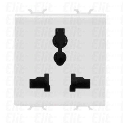 Plakietka gniazda 2P+E 13A 250V/15A 127V multistandard biała GW10310