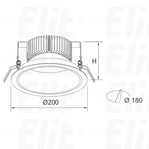 Oprawa downlight p/t NEW REMISI Ø200mm 14W 2340lm 3000K CAE IP44 IK07 biała