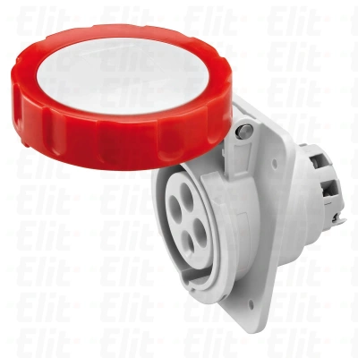 Gniazdo stałe 4P 16A 400V czerwone IP67 10° 6H IEC 309 HP GW62231H