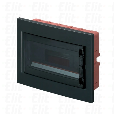 Rozdzielnica modułowa 1x12 podtynkowa IP40 drzwi czarne IP40 biała