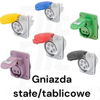 Gniazdo stałe 5P 16A 400V czerwone IP67 10° 6H IEC 309 HP GW62431