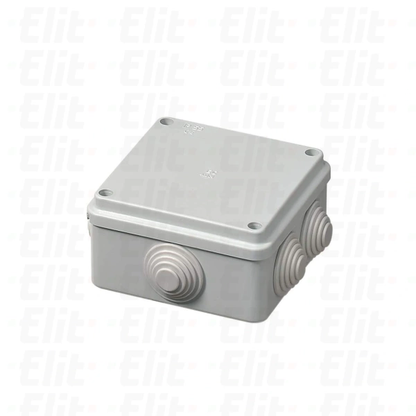 Puszka samogasnąca n/t 6-wylotowa z dławnicami herm.IP55 GWT 960°C szara PV 100x100x50