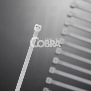 Opaski zaciskowe 200x3,6 białe COBRA /100szt./