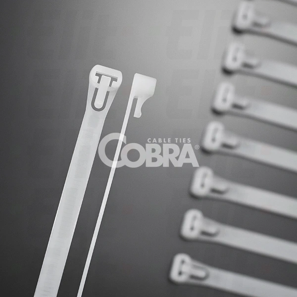 Opaska kablowa otwierana wielokrotnie biała 200x7.6 COBRA /100szt./