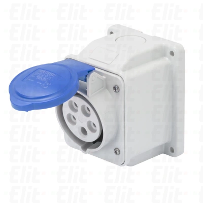 Gniazdo stałe 4P 16A 230V niebieskie IP44 10° 9H IEC 309 HP GW62405