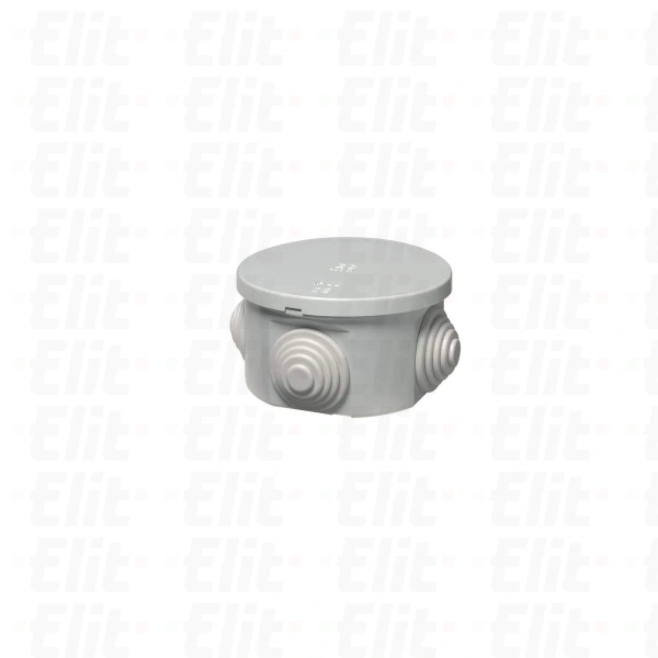 Puszka samogasnąca n/t 4-wylotowa z dławnicami herm.IP44 GWT 960°C  szara PV fi 65x35