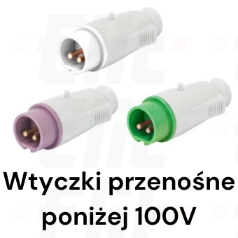 Wtyczka przenośna 2P 16A 24/42V biała IP44 10H IEC 309 HP GW60072