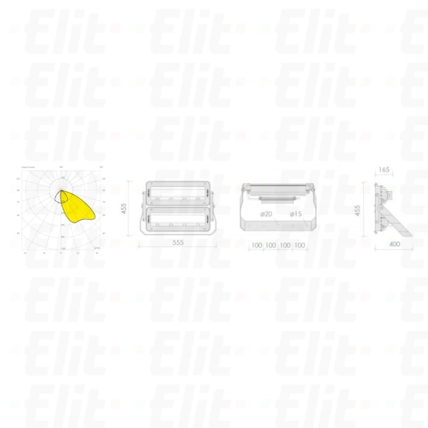 Projektor LED LORD 5 HP 600W 80184lm 134lm/W (zam.1000W) 4000K RA70 MOD.AR (SILVER) IP66 7 lat gwarancji