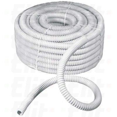 Rura spiralna wysokoelastyczna szara 320N samogasnąca PVC +5°C +60°C PV UV fi 22 /30m/