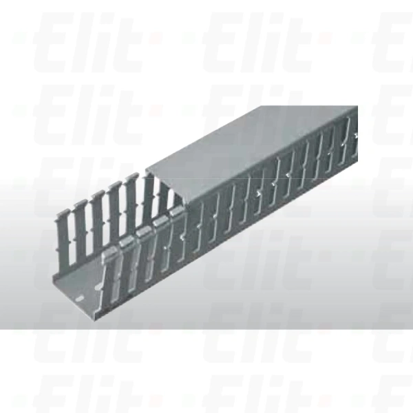 Korytko grzebieniowe samogasnące 8/12/8 ECA 60x60 szare RAL 7030 z pokrywą /2m/ (opak.32m)