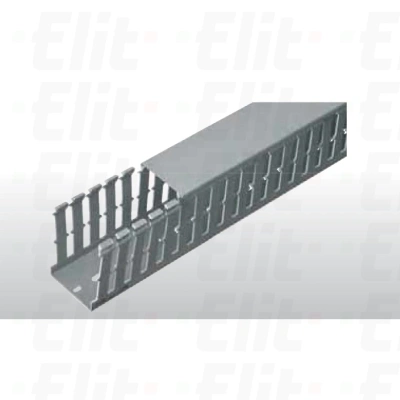 Korytko grzebieniowe samogasnące 8/12/8 ECA 80x100 szare RAL 7030 z pokrywą /2m/ (opak.24m)