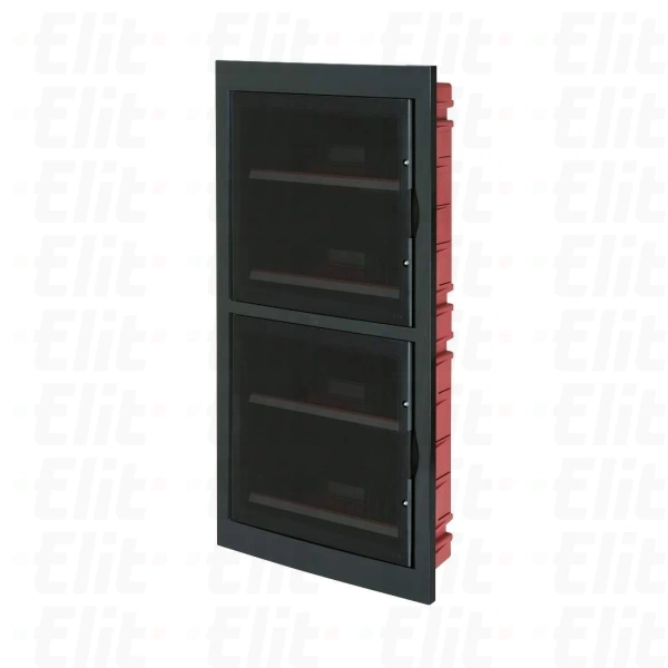 Rozdzielnica modułowa 4x18 podtynkowa IP40 drzwi czarne IP40 biała