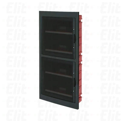 Rozdzielnica modułowa 4x18 podtynkowa IP40 drzwi czarne IP40 biała