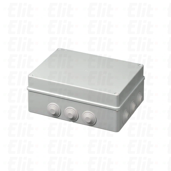 Puszka samogasnąca n/t 12-wylotowa z dławnicami herm.IP55 GWT 960°C szara PV 300x220x120