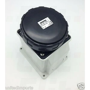 Gniazdo stałe 4P 63A 500V czarne IP67 10° 7H IEC 309 HP GW63454