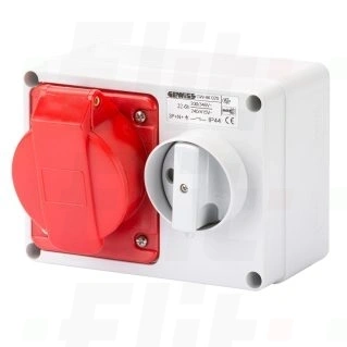 Gniazdo 3P 32A z wyłącznikiem IP44 GW66019