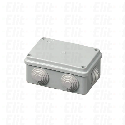 Puszka samogasnąca n/t 6-wylotowa z dławnicami herm.IP55 GWT 960°C szara PV 120x80x50