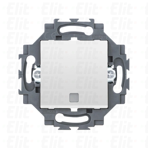 Przycisk dzwonkowy  1P 10 AX, podświetlany z okienkiem, samozaciski, biały, Dahlia