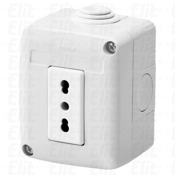 GNIAZDO 2P+E 16A PODWÓJNY AMP STANDARD WŁOS.IP40