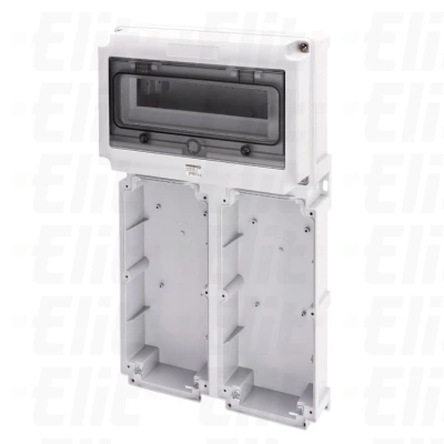 Obudowa zestawu zasilającego 2 gniazda 16/32A 12 modułów miejsce na zabezpieczenie IP66 ELIT00708