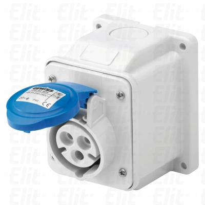 Gniazdo stałe 3P 32A 230V niebieskie IP44 10° 6H IEC 309 HP GW62415