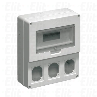 Rozdzielnica budowlana pusta 12 mod.3 gniazda 16A szara