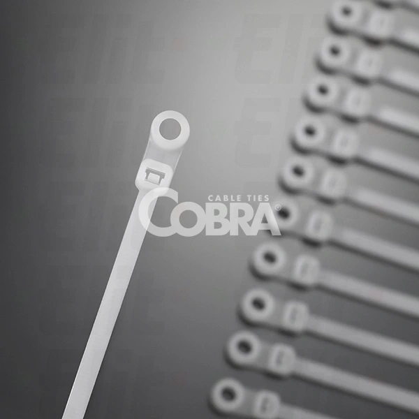 Opaska kablowa z otworem montażowym 100x2,5 neutralna COBRA /100szt./