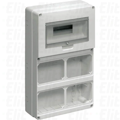 Pusta tablica na 6 gniazd - 12 mod. for 4 orizzontal interlocked sockets without fuse holder