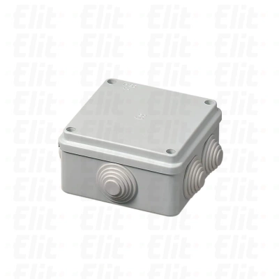 Puszka samogasnąca n/t 6-wylotowa z dławnicami herm.IP55 GWT 960°C szara PV 100x100x50