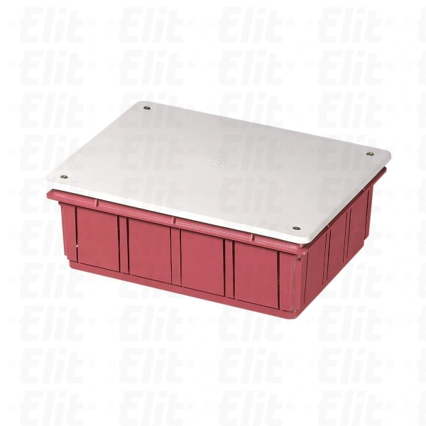 Puszka podtynkowa z białą pokrywą oraz osłoną 196x152x70 ze śrubami