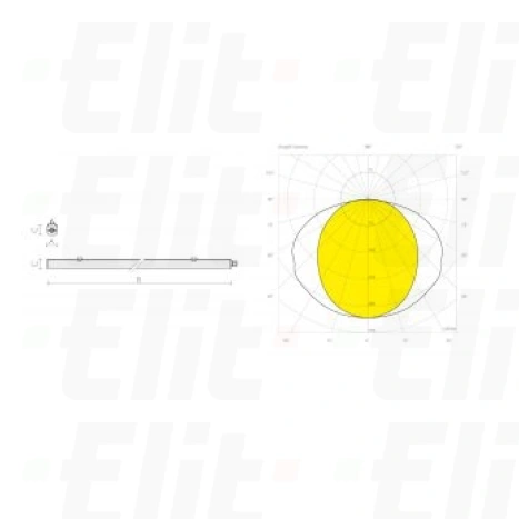 Oprawa hermetyczna LED EVA 42W 5490lm 131lm/W 1155mm (zam.2x36W) IP66 90st. 4000K 7 lat gwarancji