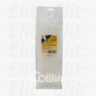 Opaski zaciskowe 530x4.8 białe COBRA /100szt./