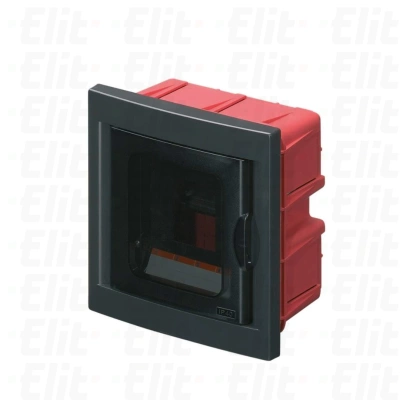 Rozdzielnica modułowa 1x4 podtynkowa IP40 drzwi czarne IP40 biała