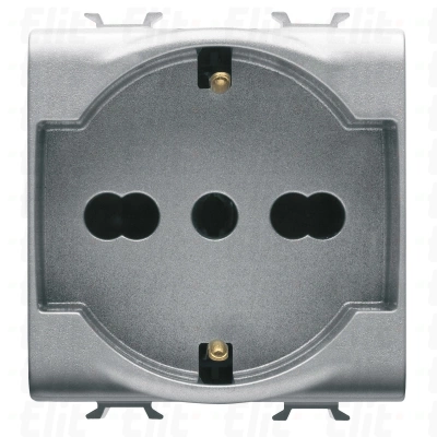 Gniazdo pojedyncze z/u 16A P30-P17 2 moduły tytanowe standard włoski ELIT00833