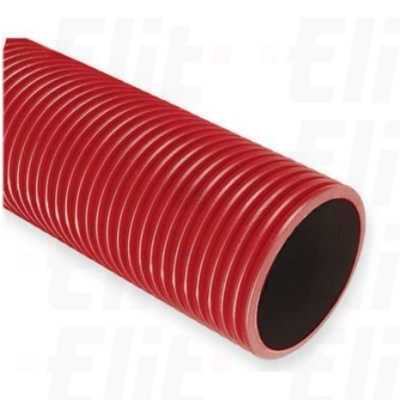 Rura dwuścienna karbowana HDPE 450N czerwona UV w odcinku 6m ze złączką