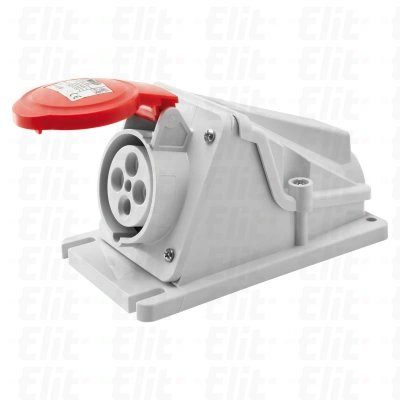 Gniazdo stałe 4P 32A 400V czerwone IP44 90° 6H IEC 309 HP GW62492