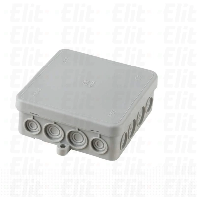 Puszka bezhalogenowa n/t 16 wylotów 8-14mm peszel fi16 herm.IP55 szara PV UV 90x90x35