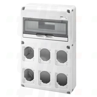 Obudowa zestawu zasilającego 6x16-32A 12 modułów z miejscem na zabezpieczenie IP44/67 GW68008 ELIT00711