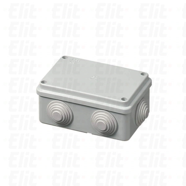Puszka samogasnąca n/t 6-wylotowa  z dławnicami herm.IP55 GWT 960°C szara PV 120x80x50