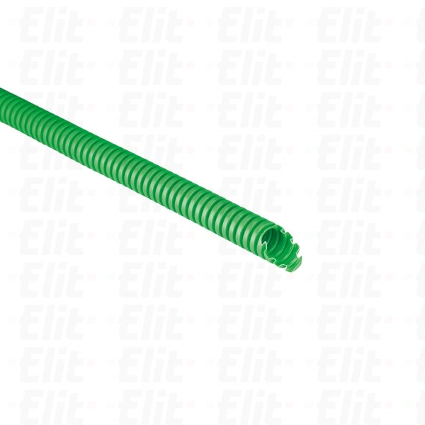 Rura karbowana 750N zielona samogasnąca -5C° +60C° PV UV IK07 fi 32 /25m/