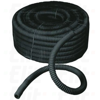 Rura spiralna wysokoelastyczna czarna 320N samogasnąca PVC +5°C +60°C PV UV fi 28 /30m/